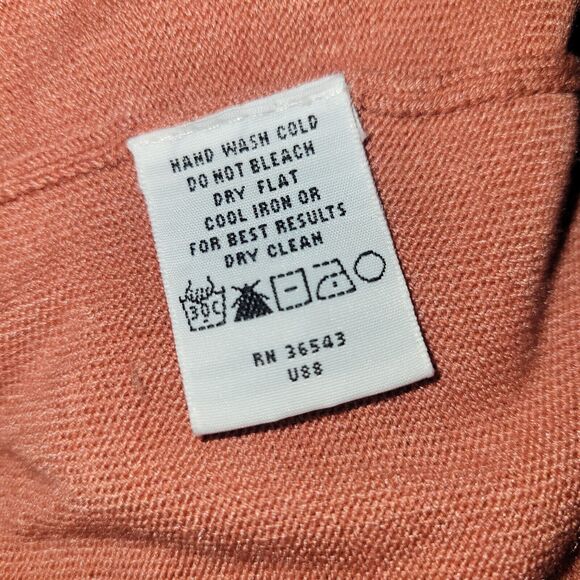 Vintage GEOFFREY BEENE Orange Silk Blend Sweater Size XL Crew Neck Preppy - Picture 9 of 9